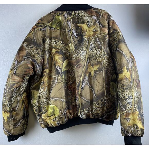 WFS Camo Gear Sz L Quilted LS Pockets Inside & Out Full Zip Burly Camo Tan Coat - Picture 3 of 9
